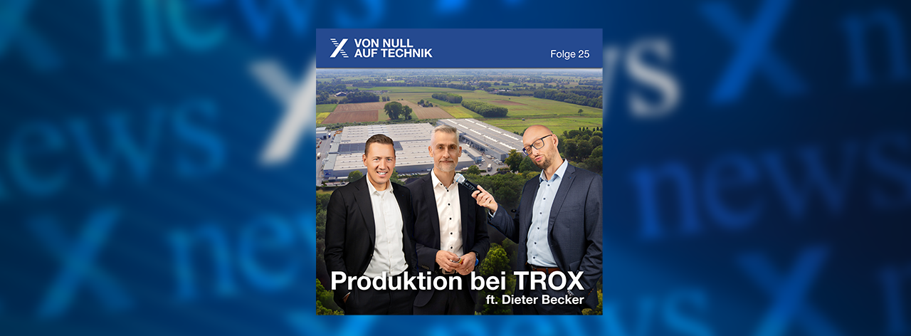 News Image blauer Hintergrund Produktion bei TROX mit drei Männern