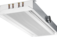 Super flat active chilled beam with two-way air discharge and horizontal heat exchanger, suitable for grid ceilings with grid size 600 or 625