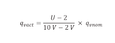 Calculation of volume flow rate actual value at 2 – 10 V