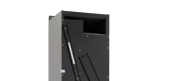 Supply and extract air unit with switchover option to secondary air operation, including cross flow heat recovery unit and heat exchanger for vertical installation on the facade