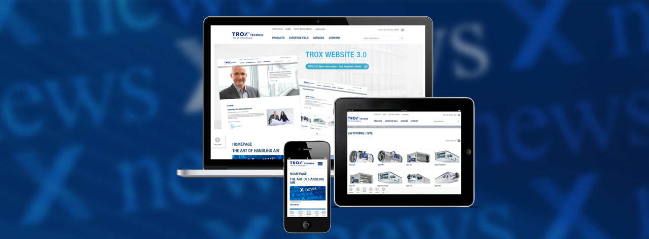 New TROX website. TROX 3.0: More information – fast, targeted, mobile ...