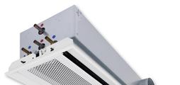 Active chilled beam with two-way air discharge, 300 mm nominal width, vertical heat exchanger and condensate drip tray